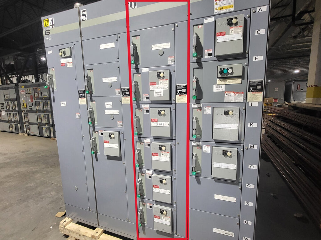 SQUARE D Model 6 Motor Control Center MCC Section, 600V, 3PH, 1200A Bus