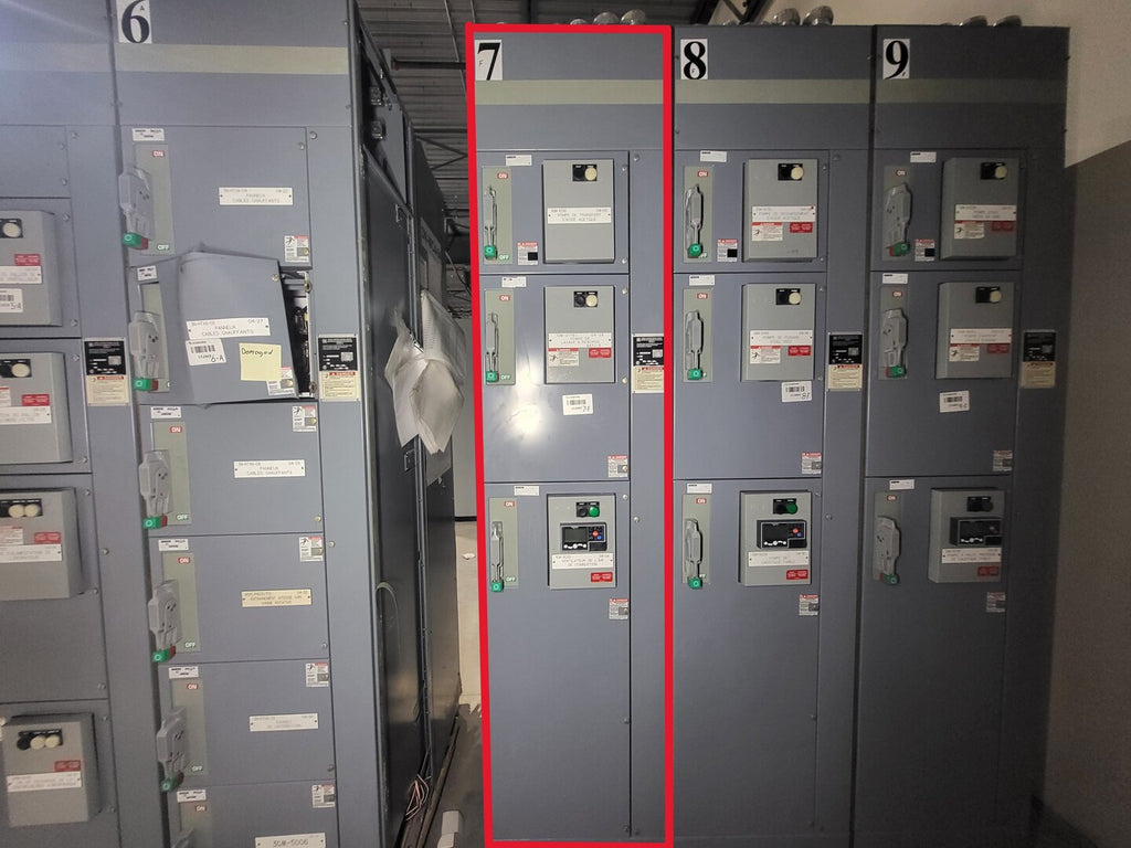 SQUARE D Model 6 Motor Control Center MCC Section, 600V, 3PH, 1200A Bus