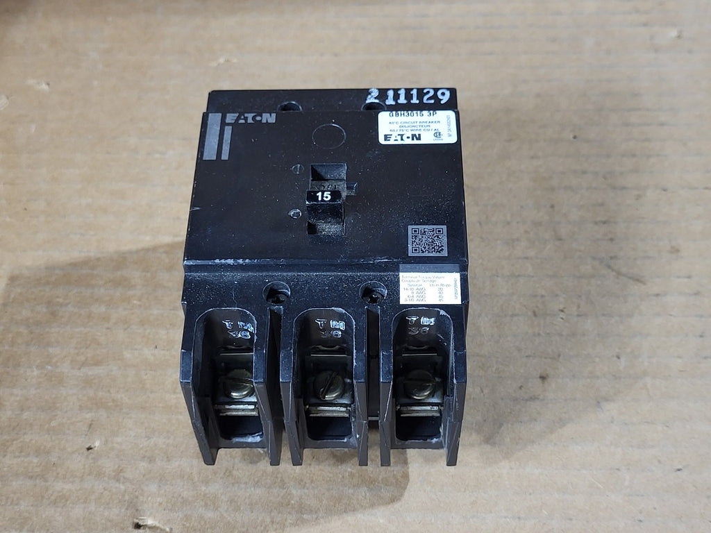 EATON 15 Amp, 3 Pole, 600 Volt Circuit Breaker GBH3015