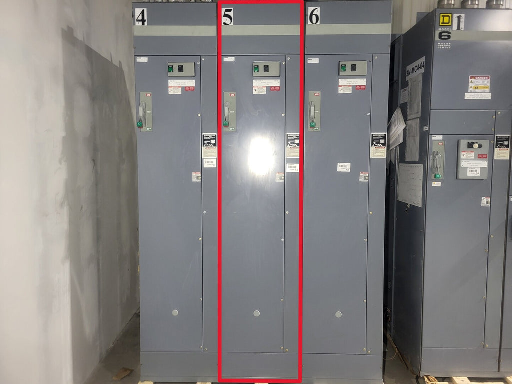 SQUARE D Model 6 Motor Control Center MCC Section, 600V, 3PH, 1200A Bus