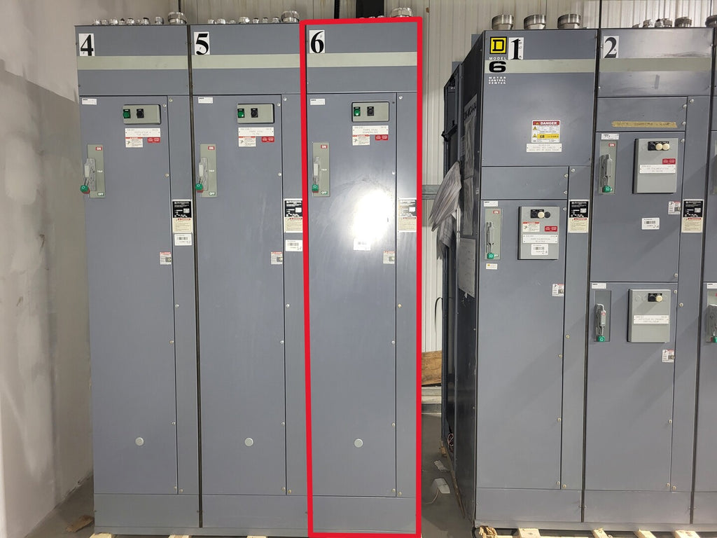 SQUARE D Model 6 Motor Control Center MCC Section, 600V, 3PH, 1200A Bus