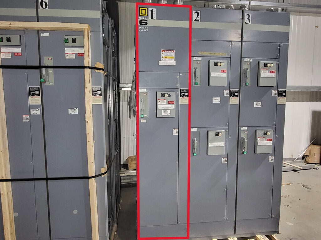 SQUARE D Model 6 Motor Control Center MCC Section, 600V, 3PH, 1200A Bus