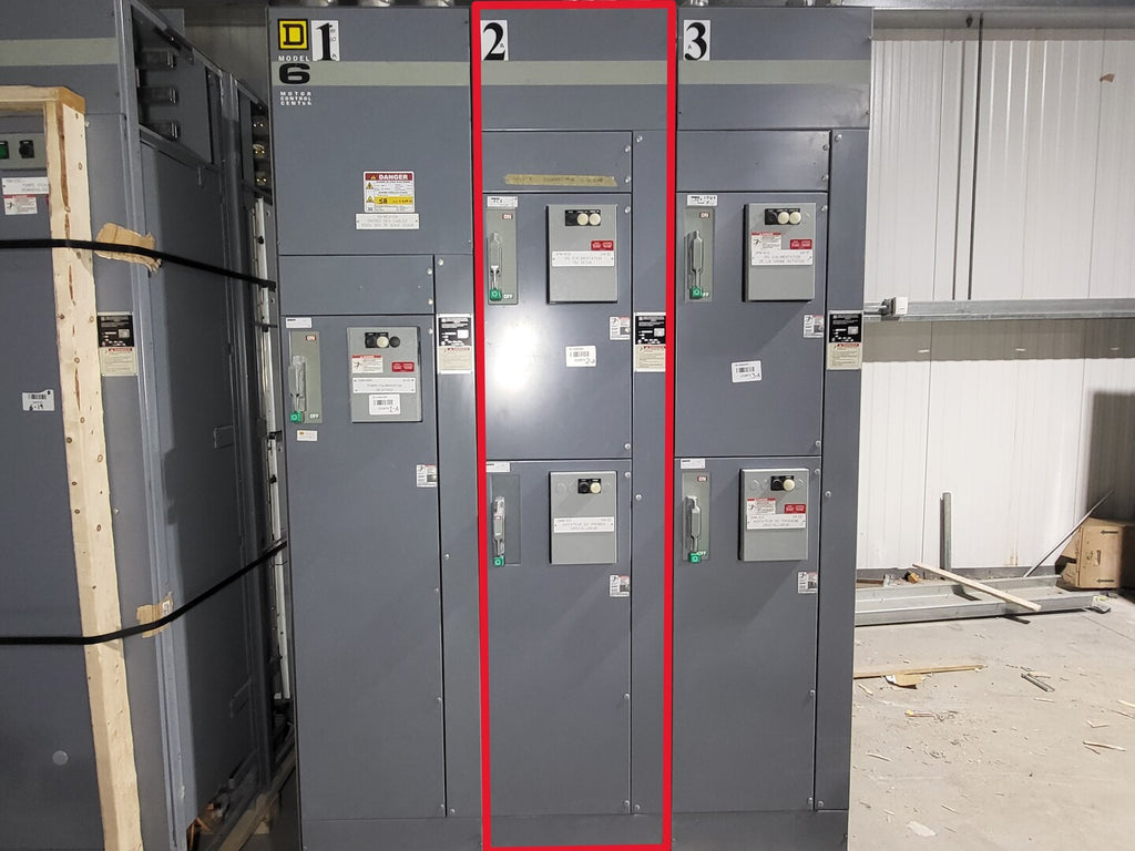 SQUARE D Model 6 Motor Control Center MCC Section, 600V, 3PH, 1200A Bus