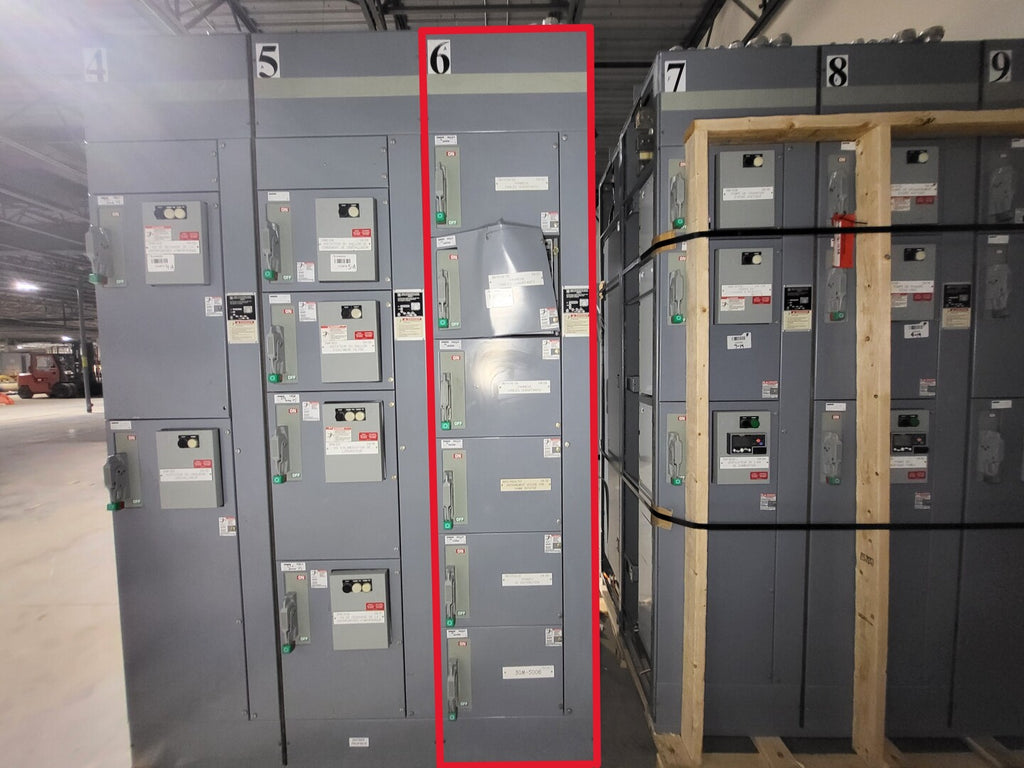 SQUARE D Model 6 Motor Control Center MCC Section, 600V, 3PH, 1200A Bus