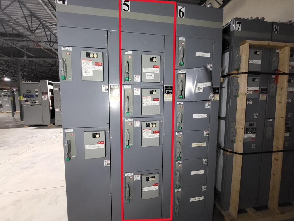 SQUARE D Model 6 Motor Control Center MCC Section, 600V, 3PH, 1200A Bus