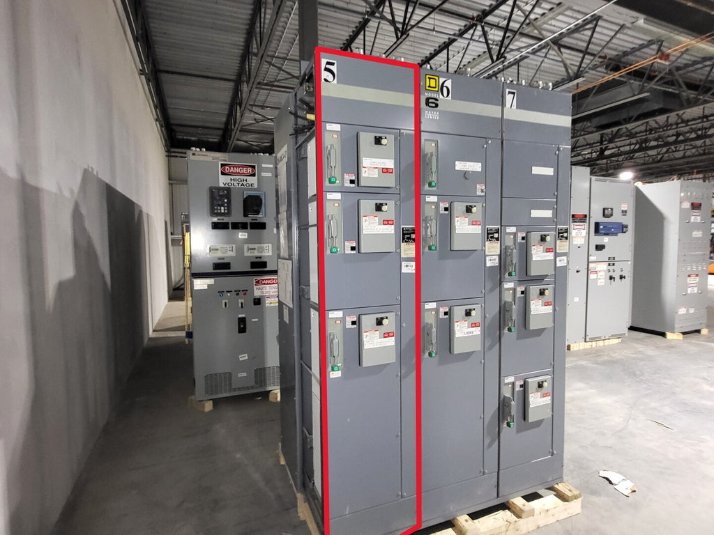 SQUARE D Model 6 Motor Control Center MCC Section, 600V, 3PH, 1200A Bus