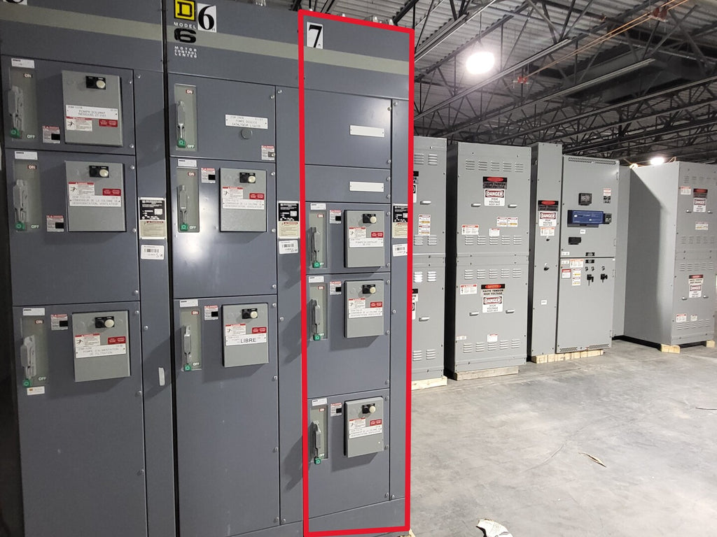 SQUARE D Model 6 Motor Control Center MCC Section, 600V, 3PH, 1200A Bus