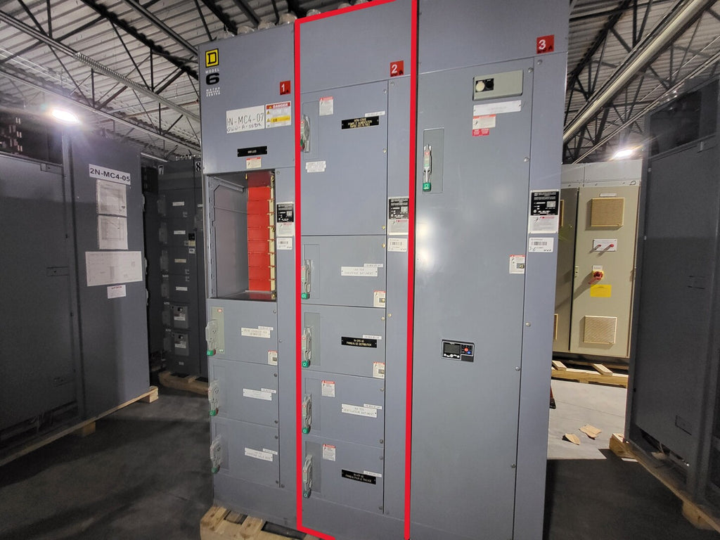 SQUARE D Model 6 Motor Control Center MCC Section, 600V, 3PH, 1200A Bus (Section #2)