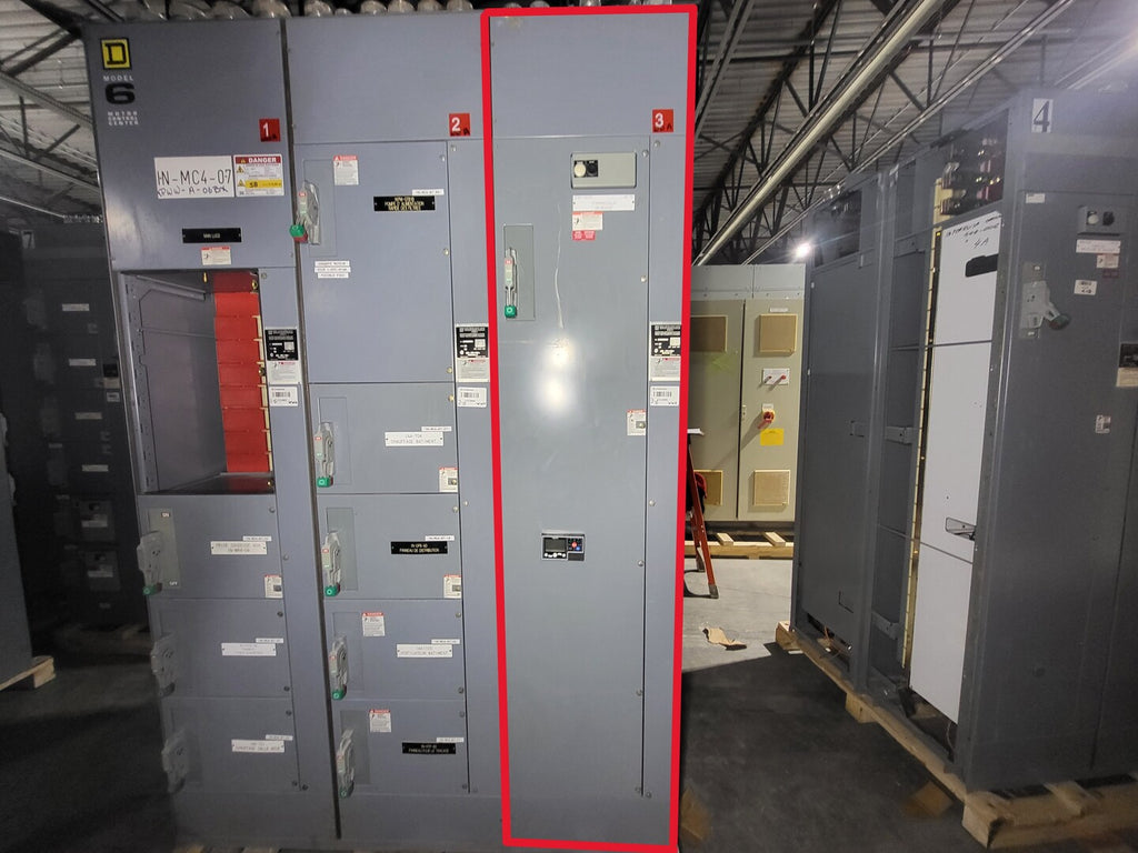 SQUARE D Model 6 Motor Control Center MCC Section, 600V, 3PH, 1200A Bus