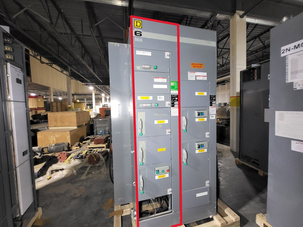 SQUARE D Model 6 Motor Control Center MCC Section, 600V, 3PH, 1200A Bus