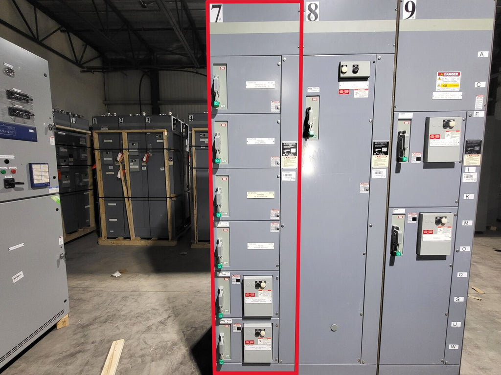 SQUARE D Model 6 Motor Control Center MCC Section, 600V, 3PH, 1200A Bus