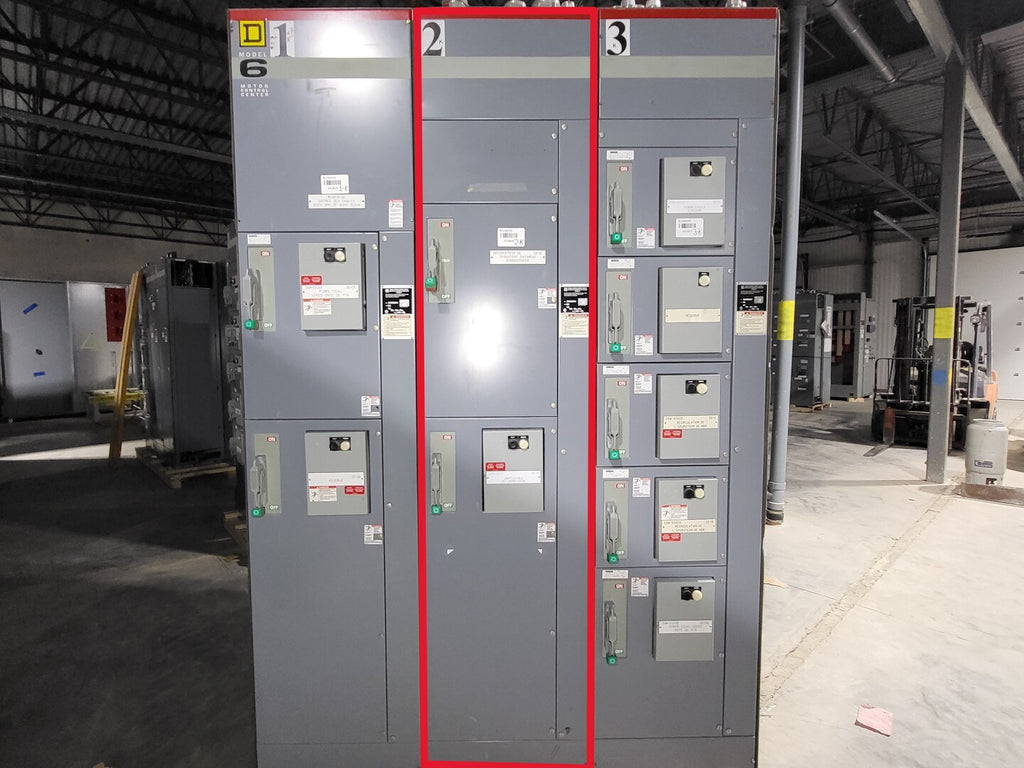 SQUARE D Model 6 Motor Control Center MCC Section, 600V, 3PH, 1200A Bus