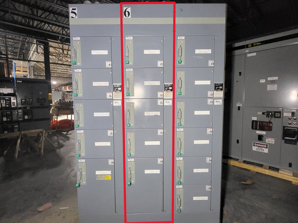 SQUARE D Model 6 Motor Control Center MCC Section, 600V, 3PH, 1200A Bus