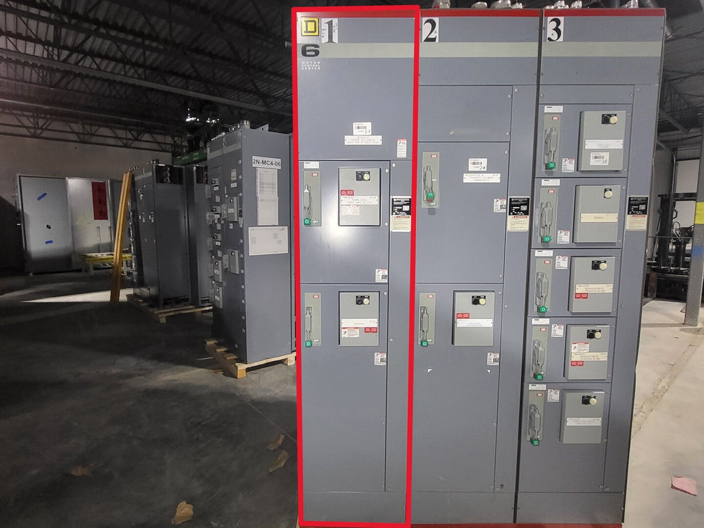 SQUARE D Model 6 Motor Control Center MCC Section, 600V, 3PH, 1200A Bus