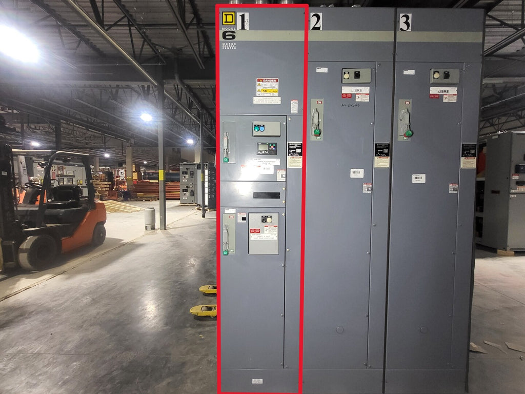 SQUARE D Model 6 Motor Control Center MCC Section, 600V, 3PH, 1200A Bus