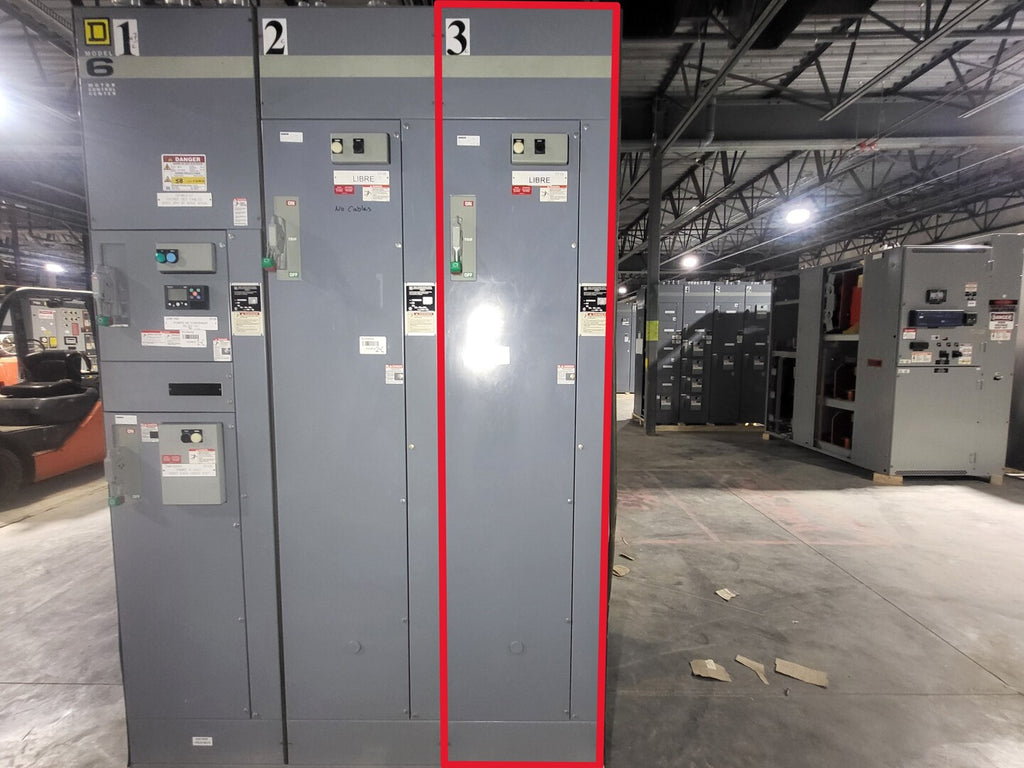 SQUARE D Model 6 Motor Control Center MCC Section, 600V, 3PH, 1200A Bus