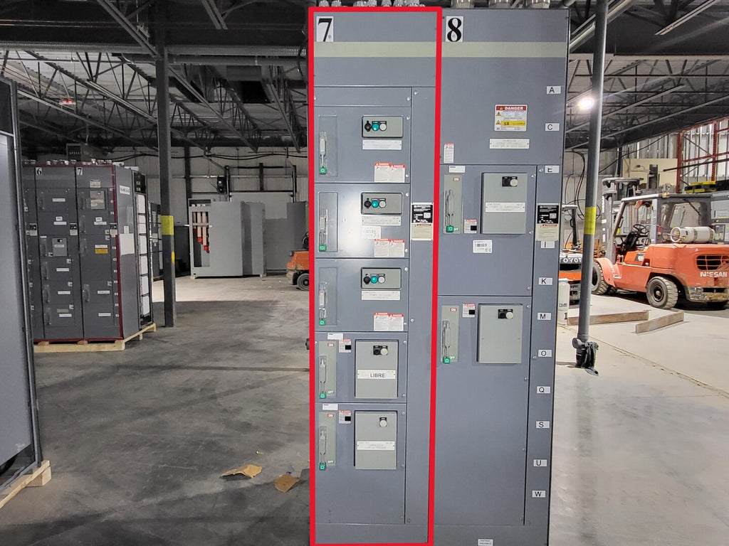 SQUARE D Model 6 Motor Control Center MCC Section, 600V, 3PH, 1200A Bus