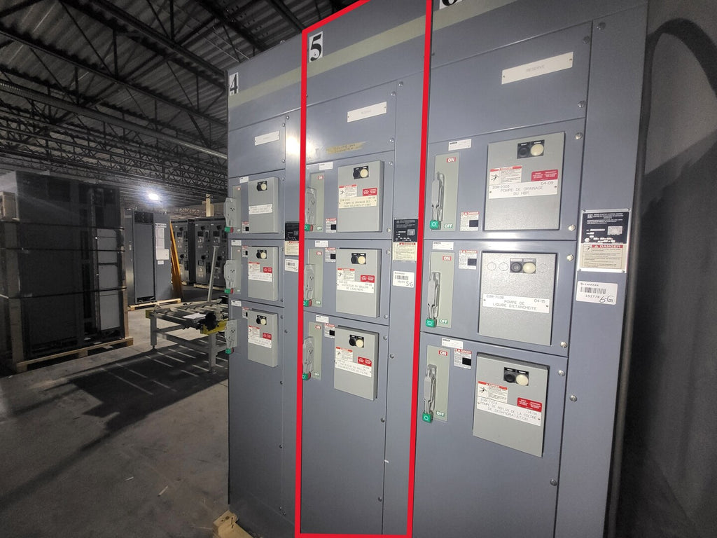 SQUARE D Model 6 Motor Control Center MCC Section, 600V, 3PH, 1200A Bus