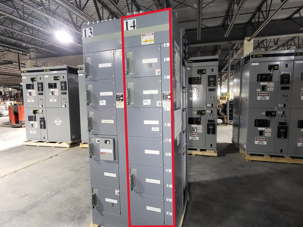 SQUARE D Model 6 Motor Control Center MCC Section, 600V, 3PH, 1200A Bus