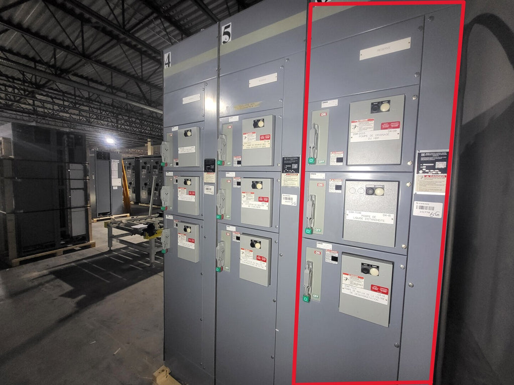 SQUARE D Model 6 Motor Control Center MCC Section, 600V, 3PH, 1200A Bus