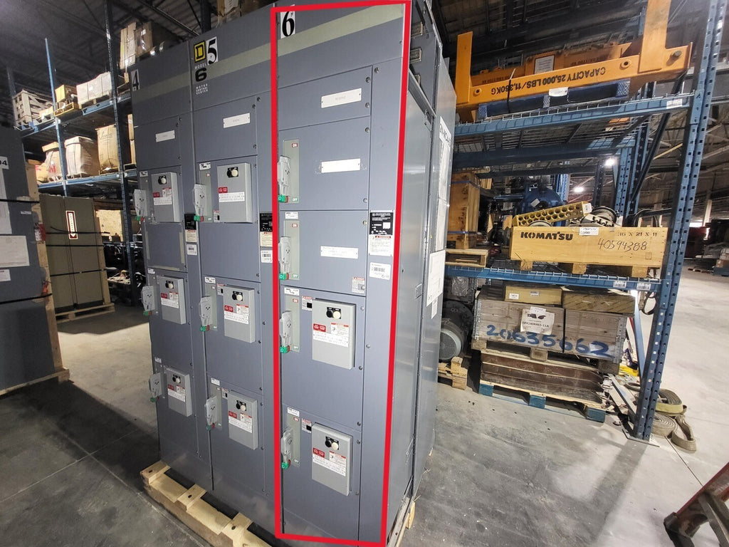 SQUARE D Model 6 Motor Control Center MCC Section, 600V, 3PH, 1200A Bus
