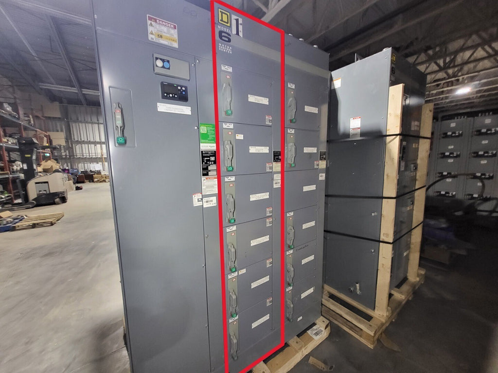 SQUARE D Model 6 Motor Control Center MCC Section, 600V, 3PH, 1200A Bus