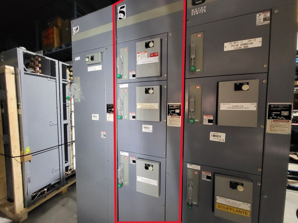 SQUARE D Model 6 Motor Control Center MCC Section, 600V, 3PH, 1200A Bus