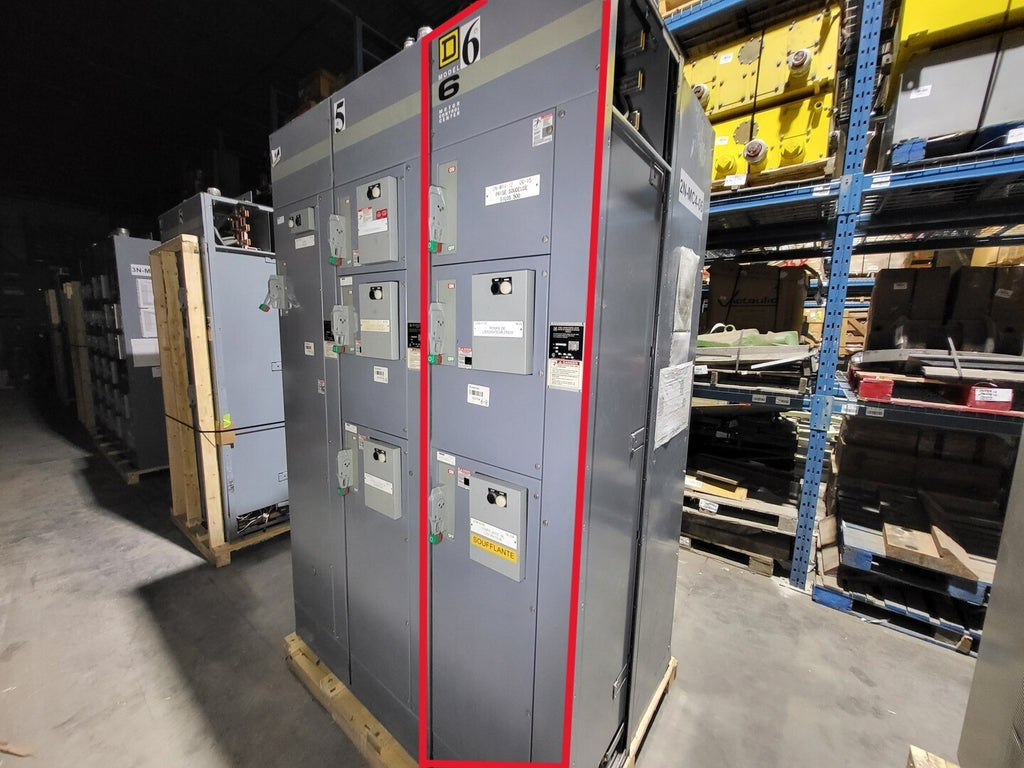 SQUARE D Model 6 Motor Control Center MCC Section, 600V, 3PH, 1200A Bus