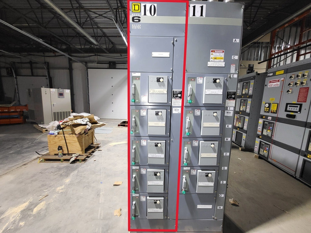 SQUARE D Model 6 Motor Control Center MCC Section, 600V, 3PH, 1200A Bus