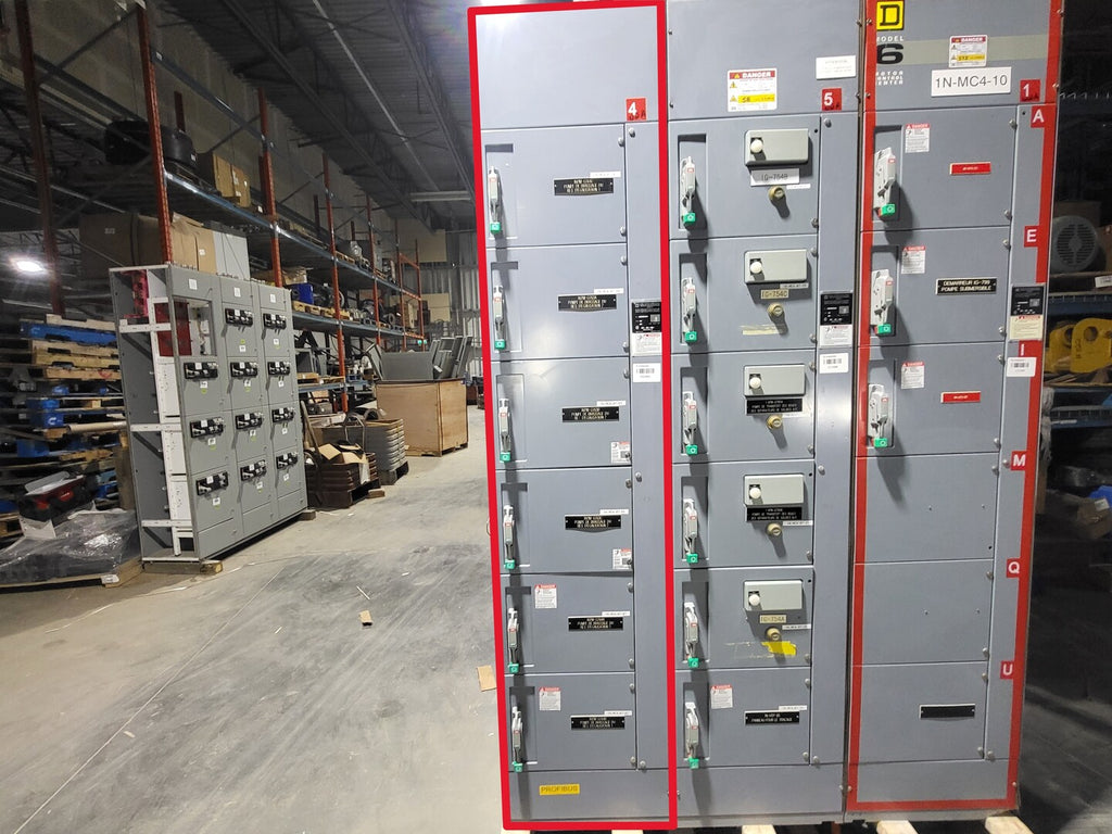 SQUARE D Model 6 Motor Control Center MCC Section, 600V, 3PH, 1200A Bus
