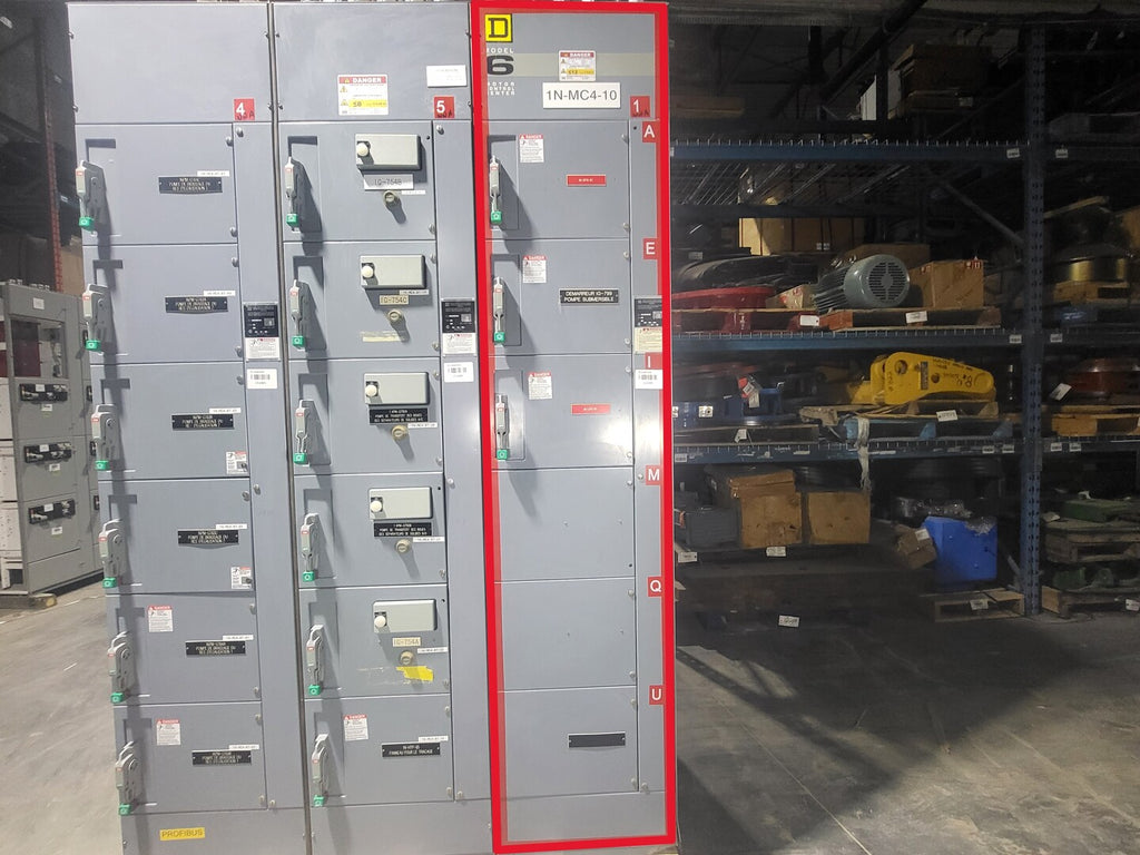 SQUARE D Model 6 Motor Control Center MCC Section, 600V, 3PH, 1200A Bus