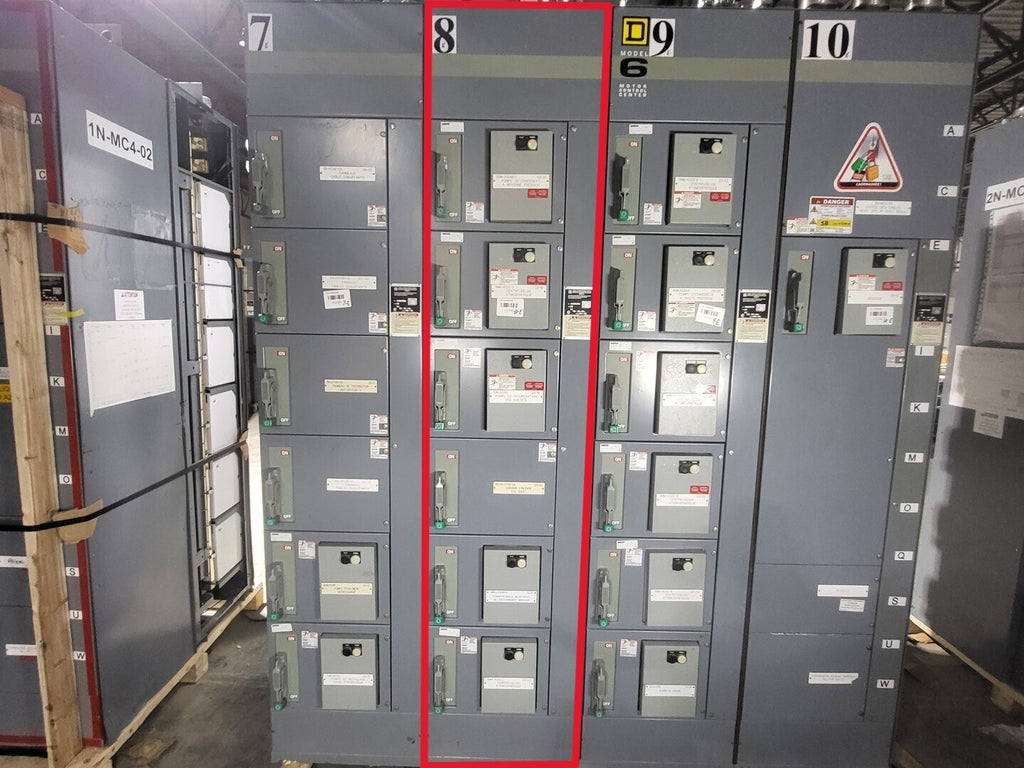 SQUARE D Model 6 Motor Control Center MCC Section, 600V, 3PH, 1200A Bus