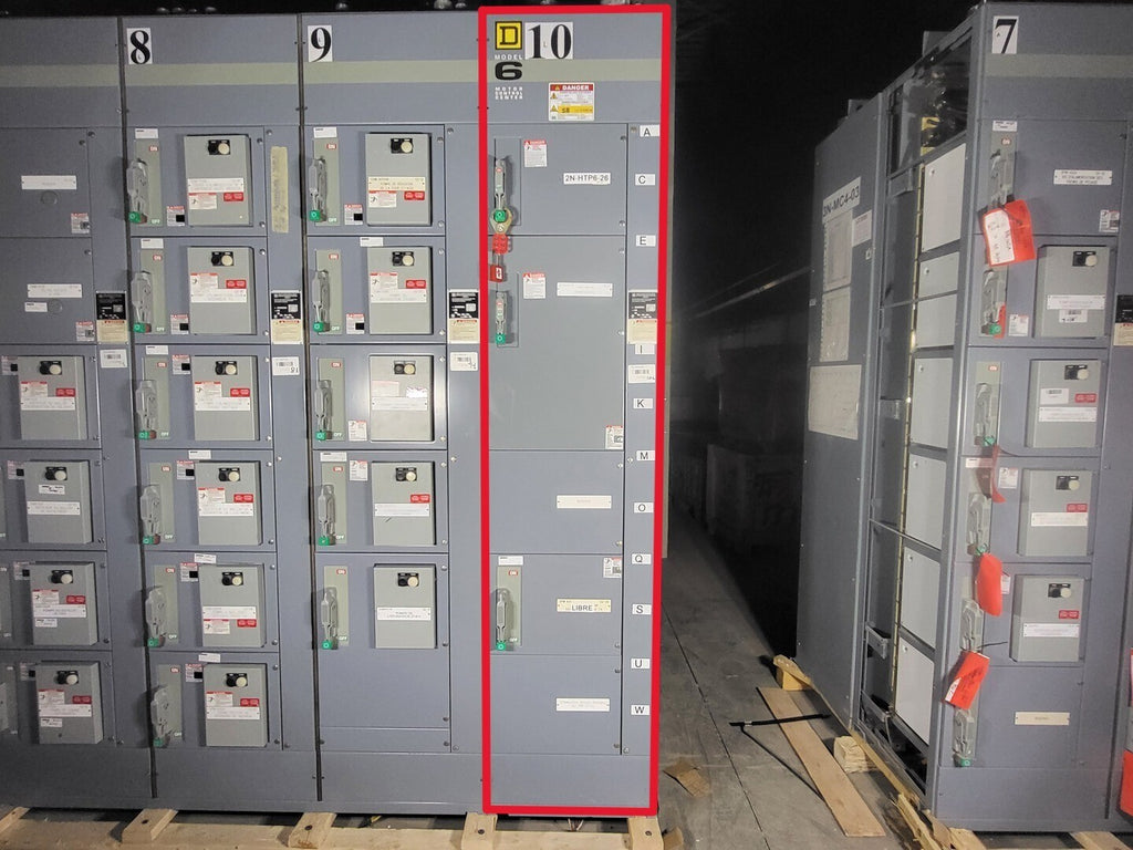 SQUARE D Model 6 Motor Control Center MCC Section, 600V, 3PH, 1200A Bus