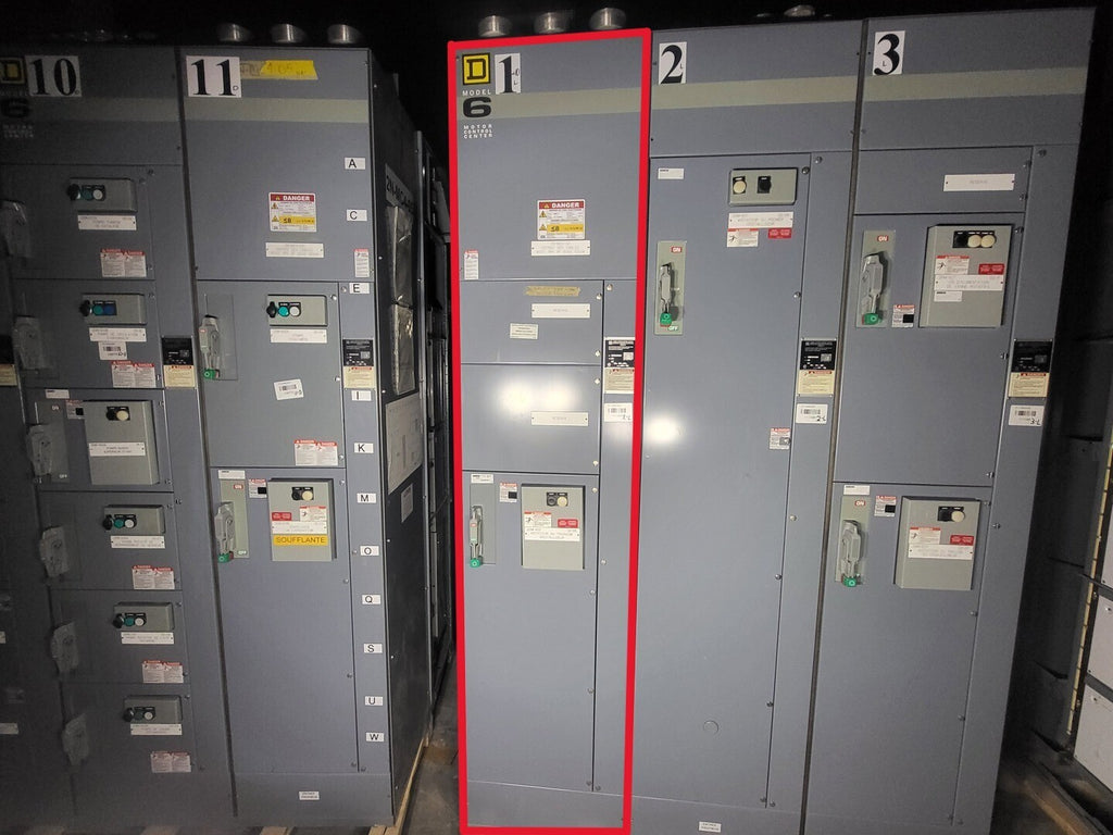 SQUARE D Model 6 Motor Control Center MCC Section, 600V, 3PH, 1200A Bus