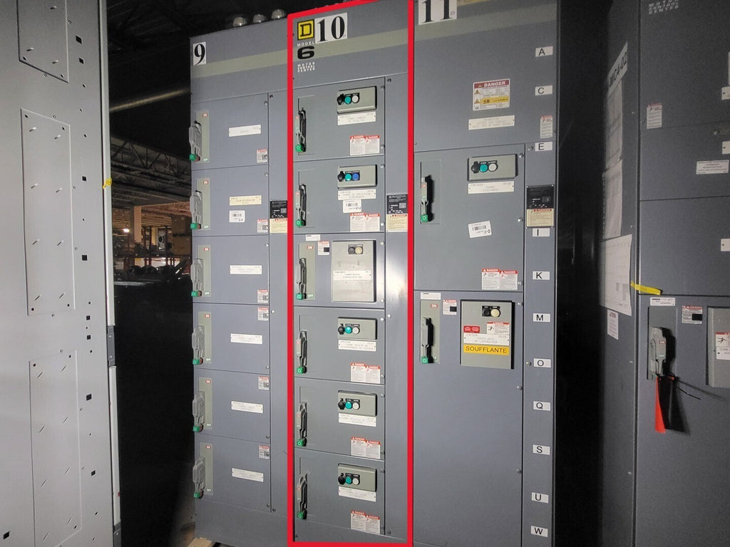 SQUARE D Model 6 Motor Control Center MCC Section, 600V, 3PH, 1200A Bus