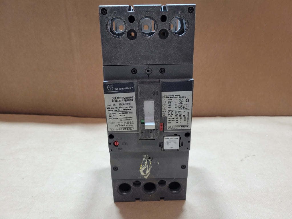 GENERAL ELECTRIC 250 Amp, 3 Pole, 600 Volts Circuit Breaker SFHA36AT0250