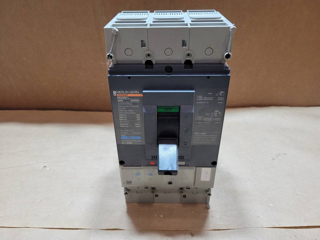 MERLIN GERIN 400 Amp 3 Pole 600 Volts Circuit Breaker Trip Unit NSJ400L