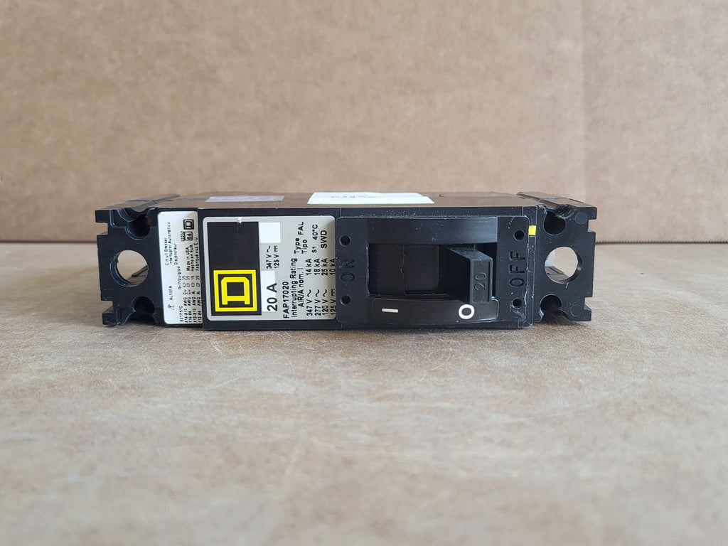SQUARE D 20 Amp 1 Pole 347 Volts Circuit Breaker FAP17020 