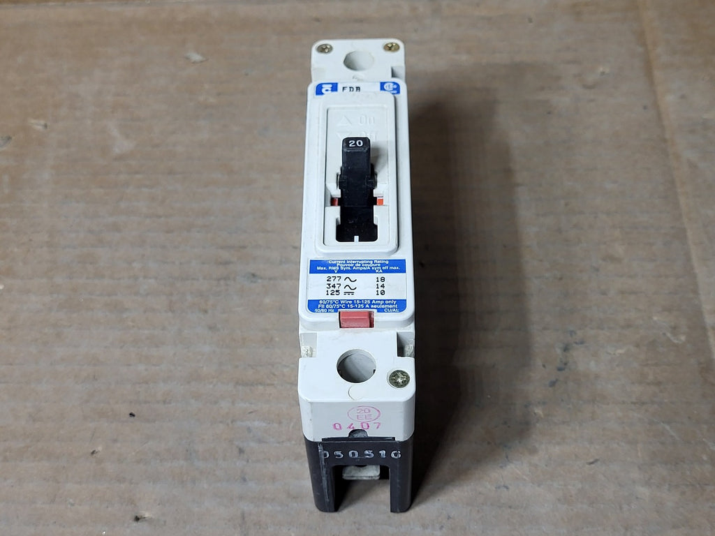 CUTLER-HAMMER 20 Amp, 1 Pole, 347 Volts Circuit Breaker FDB1020