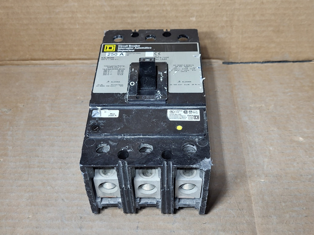 SQUARE D 250 Amp, 3 Pole, 600 Volt Circuit Breaker KAL36250