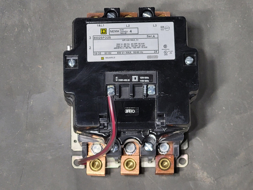 SQUARE D 135 Amps, 3 Pole, 600 Volts Magnetic Contactor 8502SFO2S