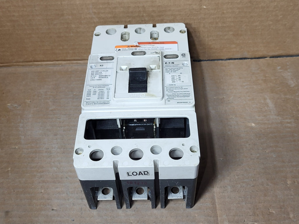 EATON 400 Amp, 3 Pole, 600 Volt Circuit Breaker KD3400FS