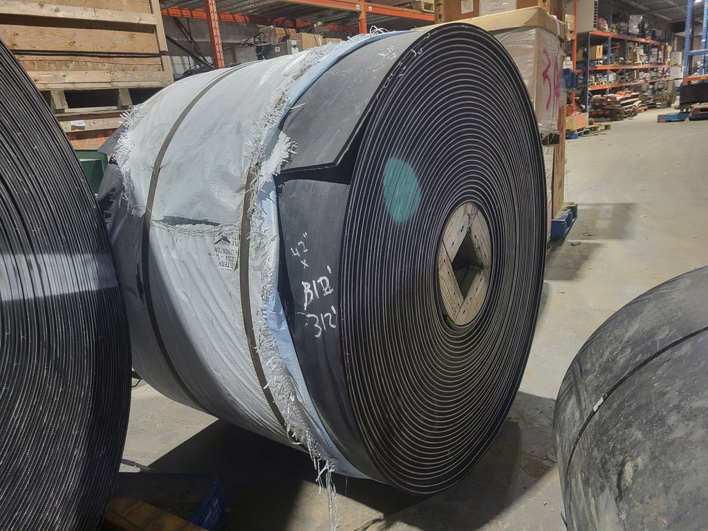 42in. x 312ft. Conveyor Belting, 3-Ply, 375 PIW, 3/8" x 1/8" Covers