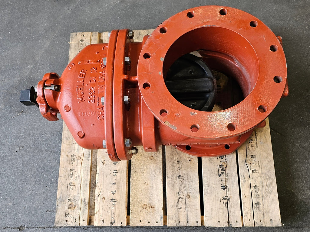 MUELLER 12" Ductile Iron Butterfly Valve Flanged Manual Gear Operated Water Valve 2362 DI 12