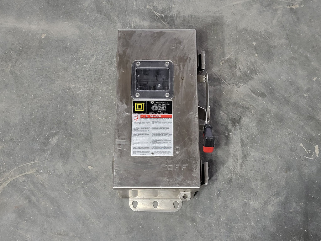 SQUARE D 30 Amp, 600V, 3 Poles, Non-Fusible Disconnect Safety Switch CHU361DS