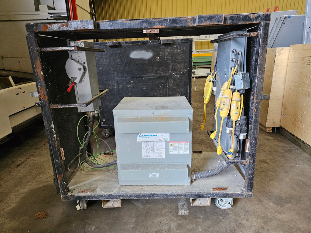 DELTA TRANSFORMERS 75 kVA, Pri 600V, Sec 208Y/120V, 3-Ph Dry Type Transformer DA3075V w/ Breaker Panel
