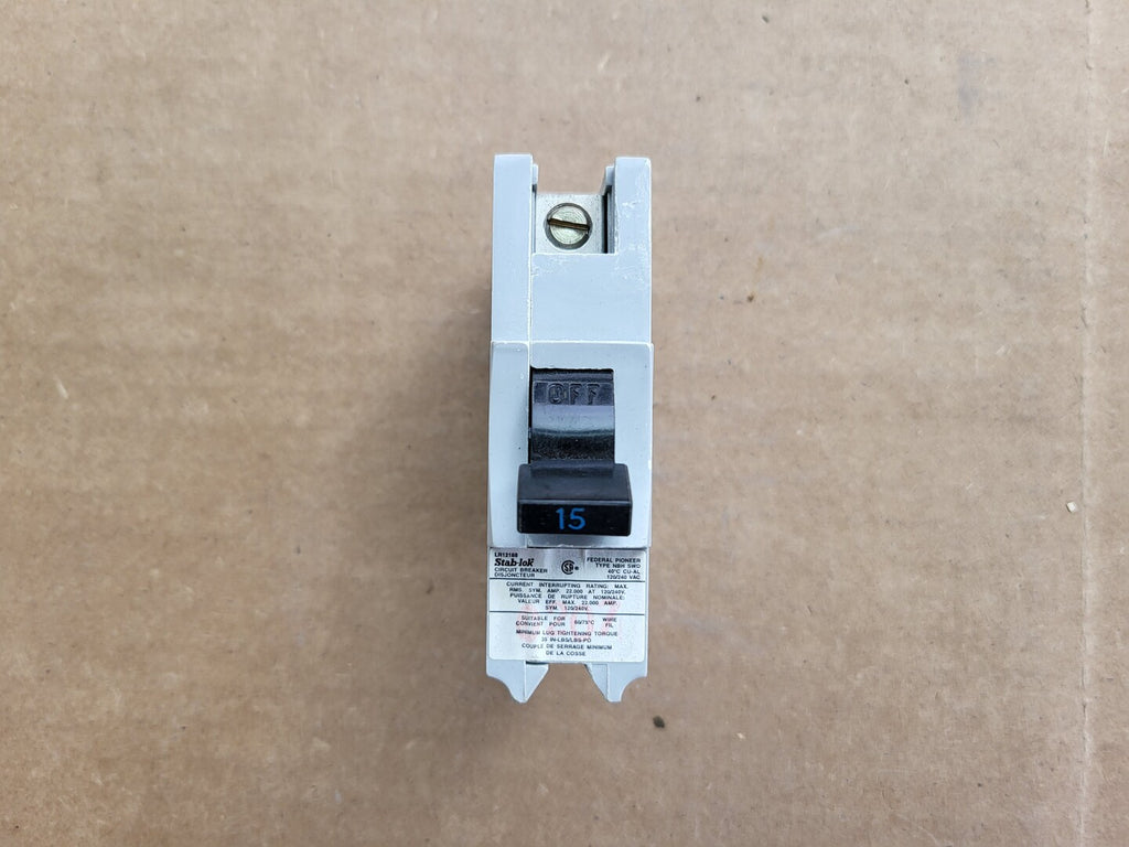 FEDERAL PIONEER 15 Amp, 1 Pole, 120/240 Volts Circuit Breaker NB115, NBH SWD