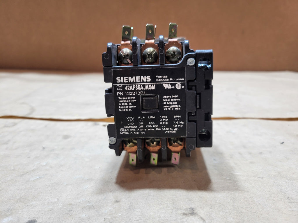 SIEMENS 3 Pole, 35 Amp, 24 Volt, Contactor 42AF35AJASM, 123273P1