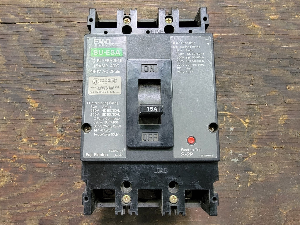 FUJI ELECTRIC 15 Amp, 2 Pole, 480 volts Circuit Breaker BU-ESA2015