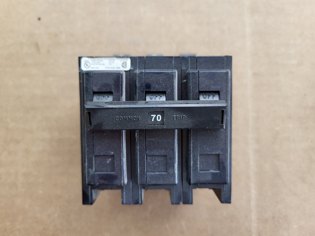 CUTLER-HAMMER 70 Amp, 3 Pole, 240 Volt Circuit Breaker BAB3070H